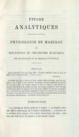 [La Comédie humaine.] Études analytiques