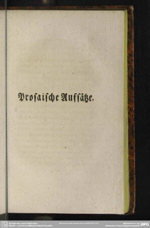 Prosaische Aufsätze