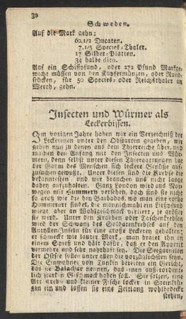 Insecten und Würmer als Leckerbissen