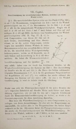 VII. Capitel. Beschleunigung im veränderlichen System, welches um einen Punkt rotirt.