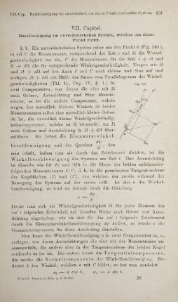 VII. Capitel. Beschleunigung im veränderlichen System, welches um einen Punkt rotirt.