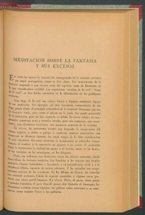 Meditación sobre la fantasía y sus excesos