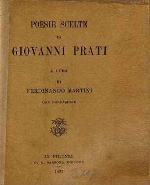 Poesie scelte di Giovanni Prati : = con prefazione