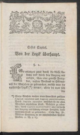 Erstes Capitel. Von der Logik überhaupt