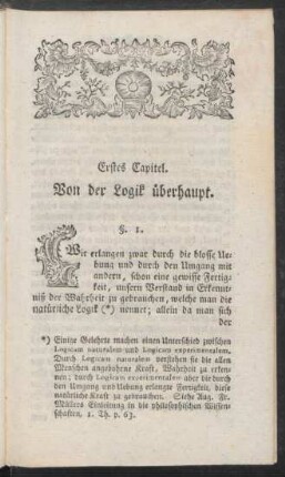 Erstes Capitel. Von der Logik überhaupt
