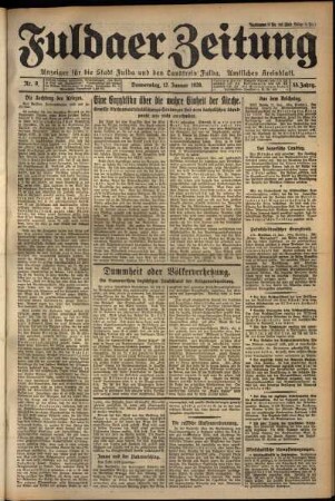 Ausgabe vom Donnerstag, den 12. Januar 1928.