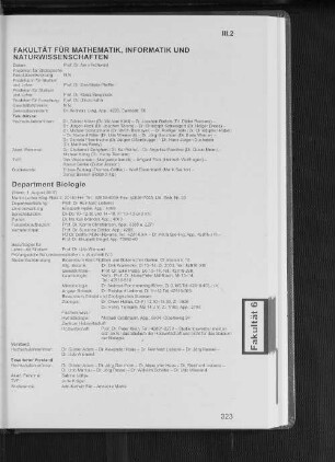 Fakultät für Mathematik, Informatik und Naturwissenschaften