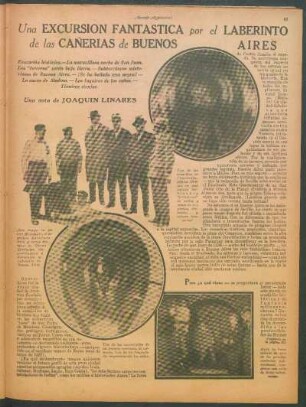 Una excursión fantástica por el laberinto de las cañerias de Buenos Aires : Una nota de Joaquín Linares