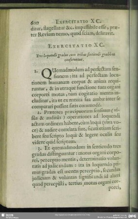 Exercitatio XC. Tres loquendi gradus cum tribus sentiendi gradibus conseruntur