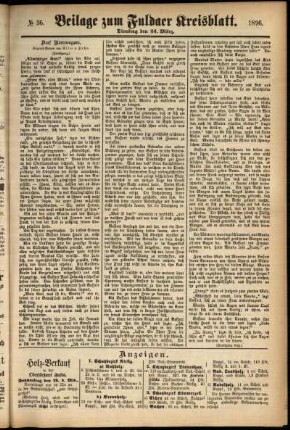 Zweite Ausgabe vom Dienstag, den 24. März 1896.