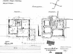 Erzingen (Baden): Empfangsgebäude Grundrisse UG,EG