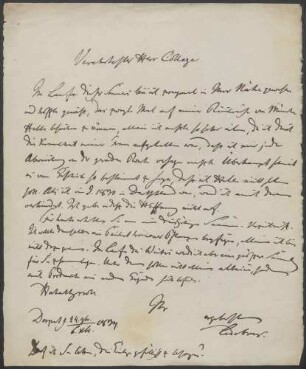 Carl Friedrich von Ledebour, Brief