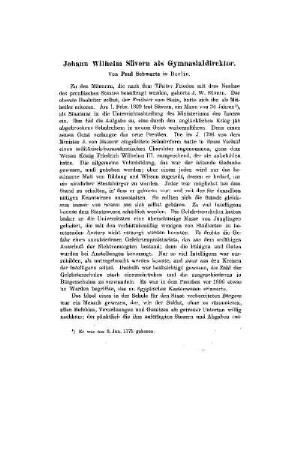 Johann Wilhelm Süvern als Gymnasialdirektor