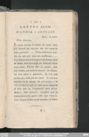 Lettre XLVII. D'André d Edouard. Paris, 10 juillet.