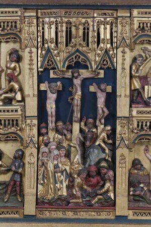 Wehrdaer Altarschrein — Passion Christi — Kreuzigung Christi