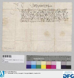 Bischof Gotfrid von Würzburg sagt der Nürnberger Kaufmannschaft zur Fastenmesse in Frankfurt Geleit zu.