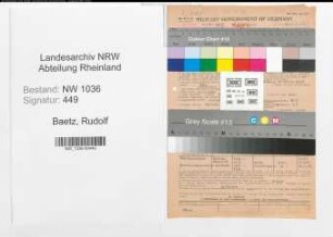 Entnazifizierung Rudolf Baetz , geb. 21.07.1900 (Steiger)