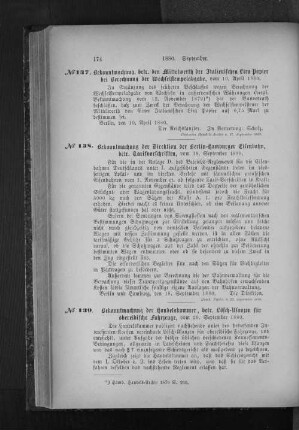 No. 137 Bekanntmachung, betr. den Mittelwerth der Italienischen Lira Papier bei Berechnung der Wechselstempelabgabe