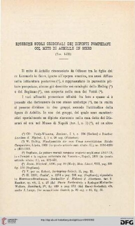 44: Ricerche sugli originali dei dipinti pompeiani col mito di Achille in Sciro