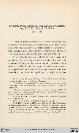 44: Ricerche sugli originali dei dipinti pompeiani col mito di Achille in Sciro