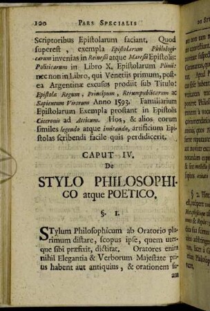 Caput IV. De Stylo Philosophico atque Poetico.