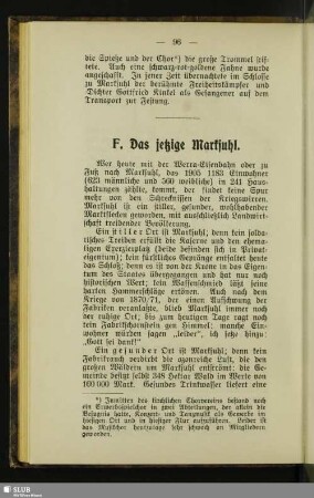 F. Das jetzige Marksuhl