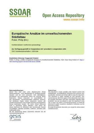 Europäische Ansätze im umweltschonenden Städtebau