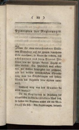 Principien der Regierungen.