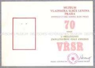 Verleihungsurkunde zur Medaille "70 Jahre Oktoberrevolution", mit Kuvert