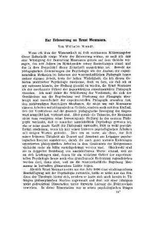 Zur Erinnerung an Ernst Meumann
