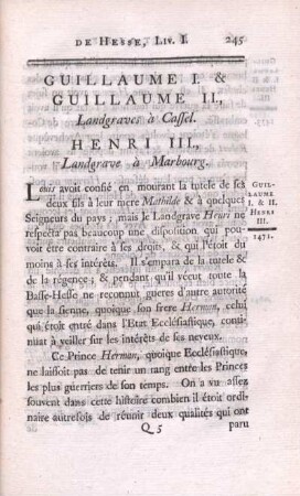 Guillaume I. & Guillaume II., Landgraves à Cassel. Henri III., Landgrave à Marbourg.