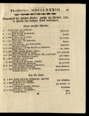 Christmonat, MDCCLXXXIII