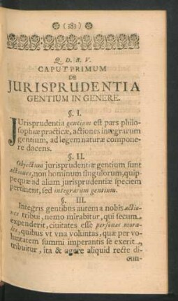 Caput Primum. De Iurisprudentia Gentium In Genere.