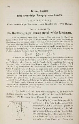 Drittes Kapitel. Freie krummlinige Bewegung eines Punktes.