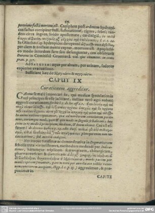 Caput IX. Curationem aggreditur