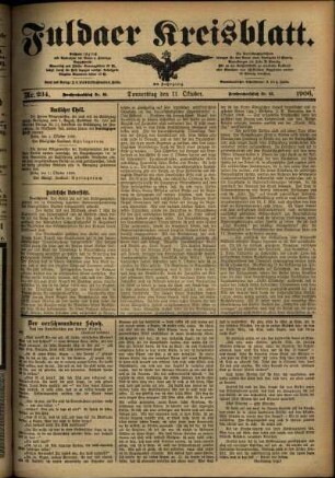 Ausgabe vom Donnerstag, den 11. Oktober 1906.