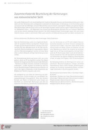 Zusammenfassende Beurteilung der Kartierungen aus restauratorischer Sicht