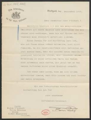 Brief an Eugen d' Albert : 05.09.1908