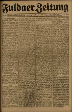Ausgabe vom Freitag, den 23. Januar 1920.