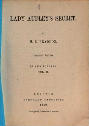 Lady Audley's secret, 2