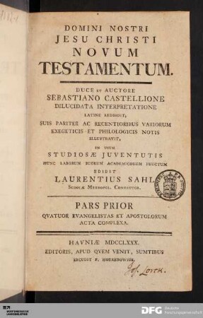 Pars Prior: Qvatuor Evangelistas Et Apostolorum : Acta Complexa