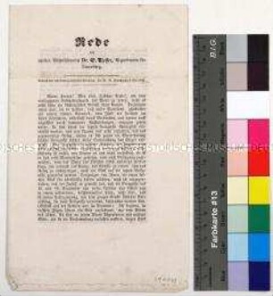 Rede des zweiten Vicepräsidenten Dr. G. Riesser gegen eine Gesetzesvorlage