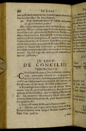 In Loco De Conciliis.