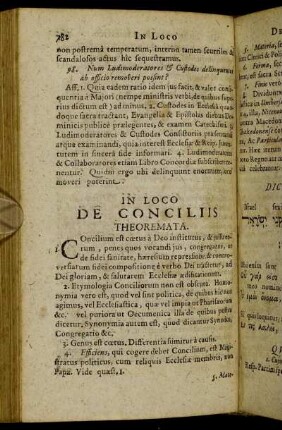 In Loco De Conciliis.