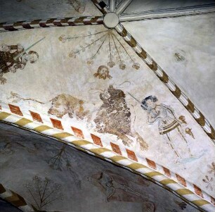 Szenen aus der Genesis — Samson tötet den Löwen und David mit dem Haupt des Goliath