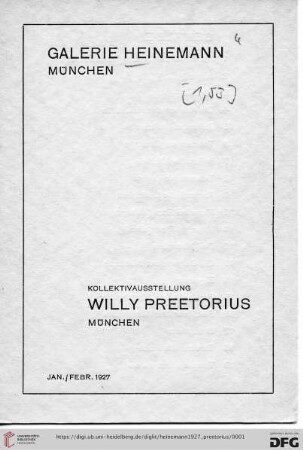 Kollektivausstellung Willy Preetorius München