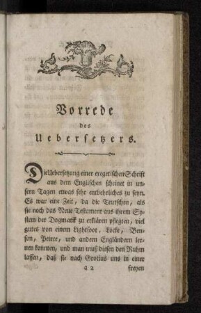 Vorrede des Uebersetzers.