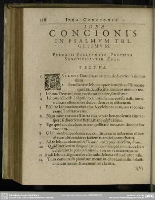 Idea Concionis In Psalmum Trigesimum