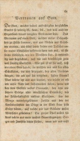 Vertrauen auf Gott