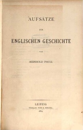 Aufsätze zur englischen Geschichte